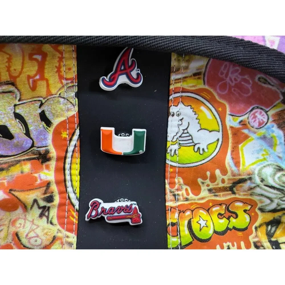 Crocs Graffiti Messenger Laptop Bag Shoulder Bag Jibbitz Black Multicolor